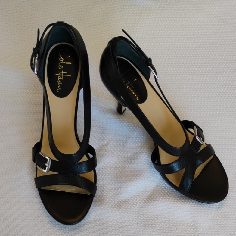 Cole Haan Carma Nike Air Hi Strappy Heels w/Silver Buckle - Women's Size 8